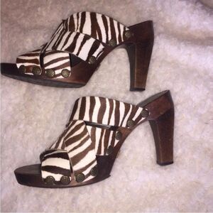 BRIDGET SHUSTER animal print mules